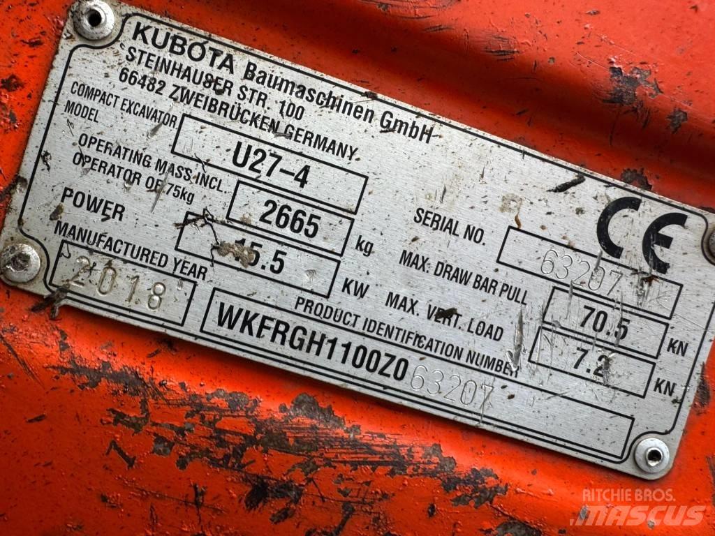 Kubota U 27-4 Міні-екскаватори < 7т