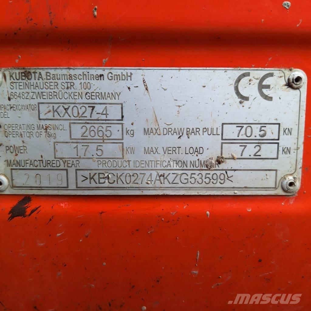 Kubota KX 027-4 Міні-екскаватори < 7т