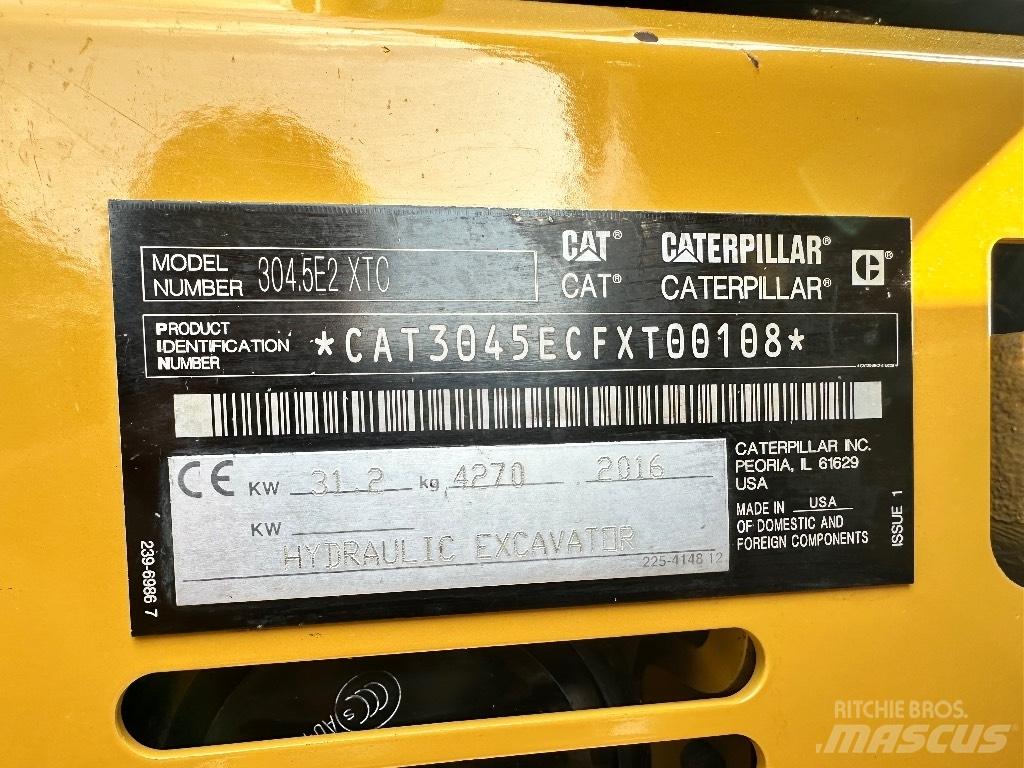 CAT 304.5 E2 XTC Міні-екскаватори < 7т