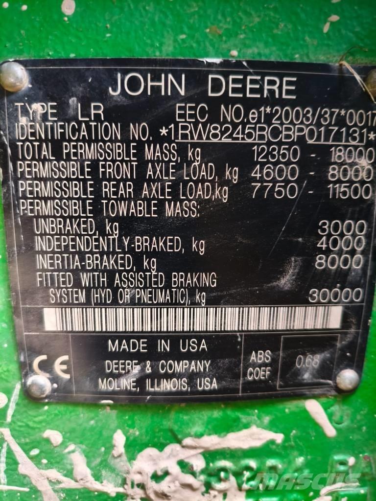 John Deere 8245 R Трактори