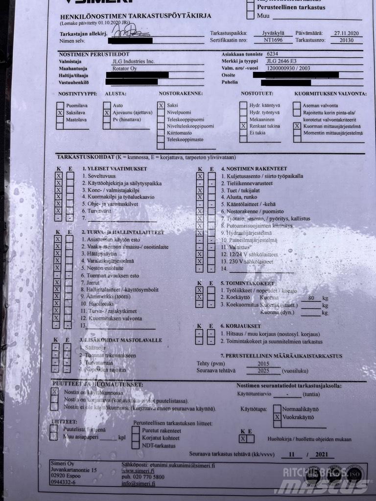 JLG 2646 E 3 Підйомники-ножиці