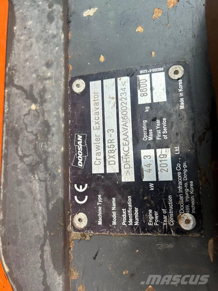 Doosan DX 85 R-3 Середні екскаватори 7т. - 12т.