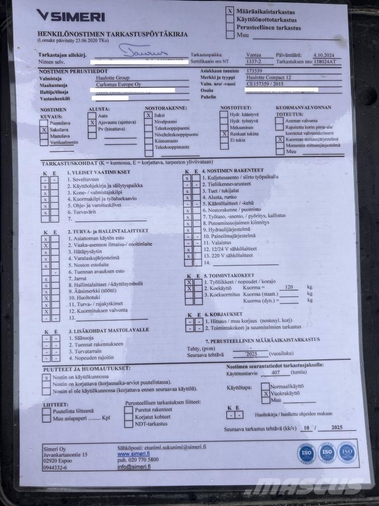 Haulotte Compact 12 Підйомники-ножиці