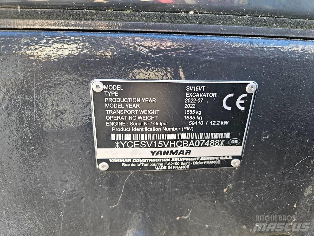 Yanmar SV 15 VT Міні-екскаватори < 7т