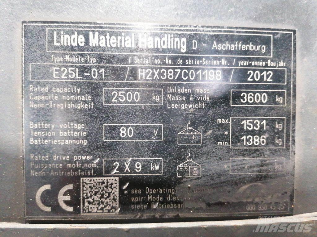 Linde E25L-01 Електронавантажувачі