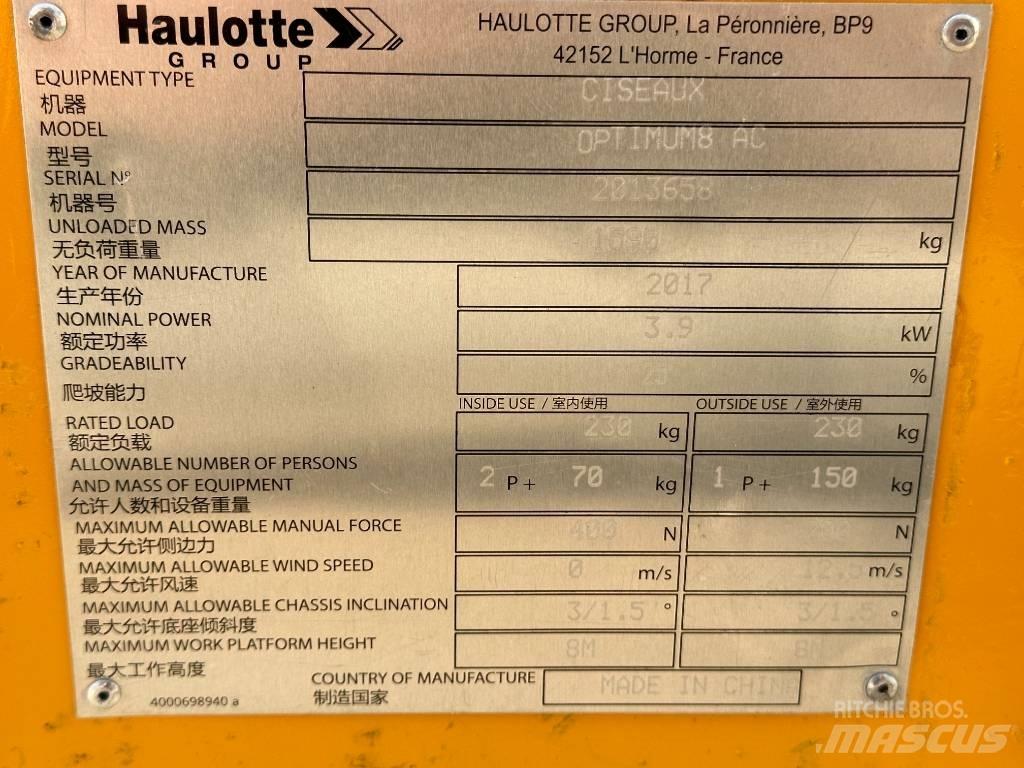Haulotte OPTIMUM 8 Підйомники-ножиці