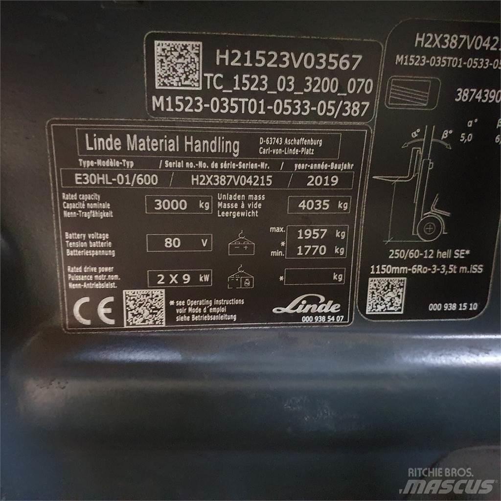 Linde E30/600HL Електронавантажувачі
