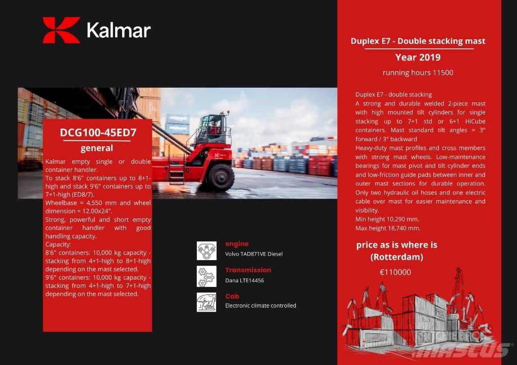 Kalmar DCG 100-45ED7 Навантажувачі для контейнерів