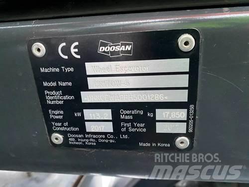 Doosan DX170W-5 Колісні екскаватори
