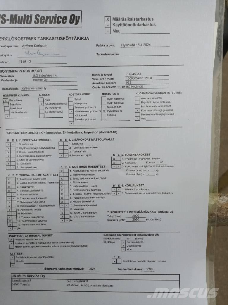 JLG 450 AJ Колінчаті підйомники