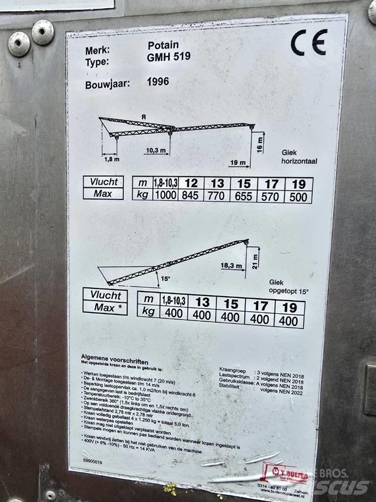 Potain GMH 519 Монтажний кран
