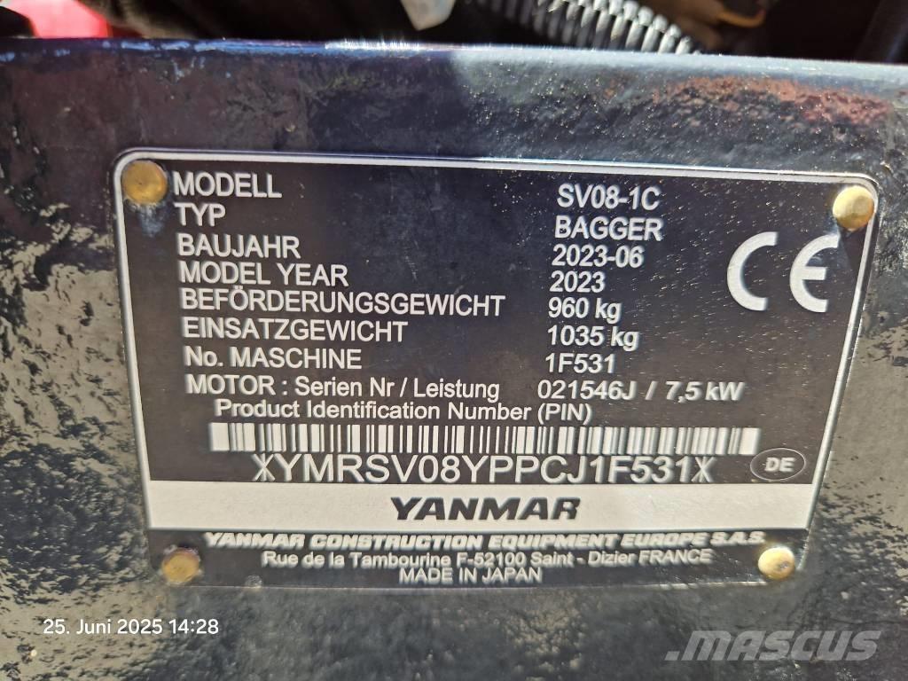 Yanmar SV 08-1 A Міні-екскаватори < 7т