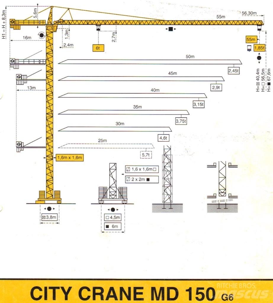 Potain MD 150 Баштові крани