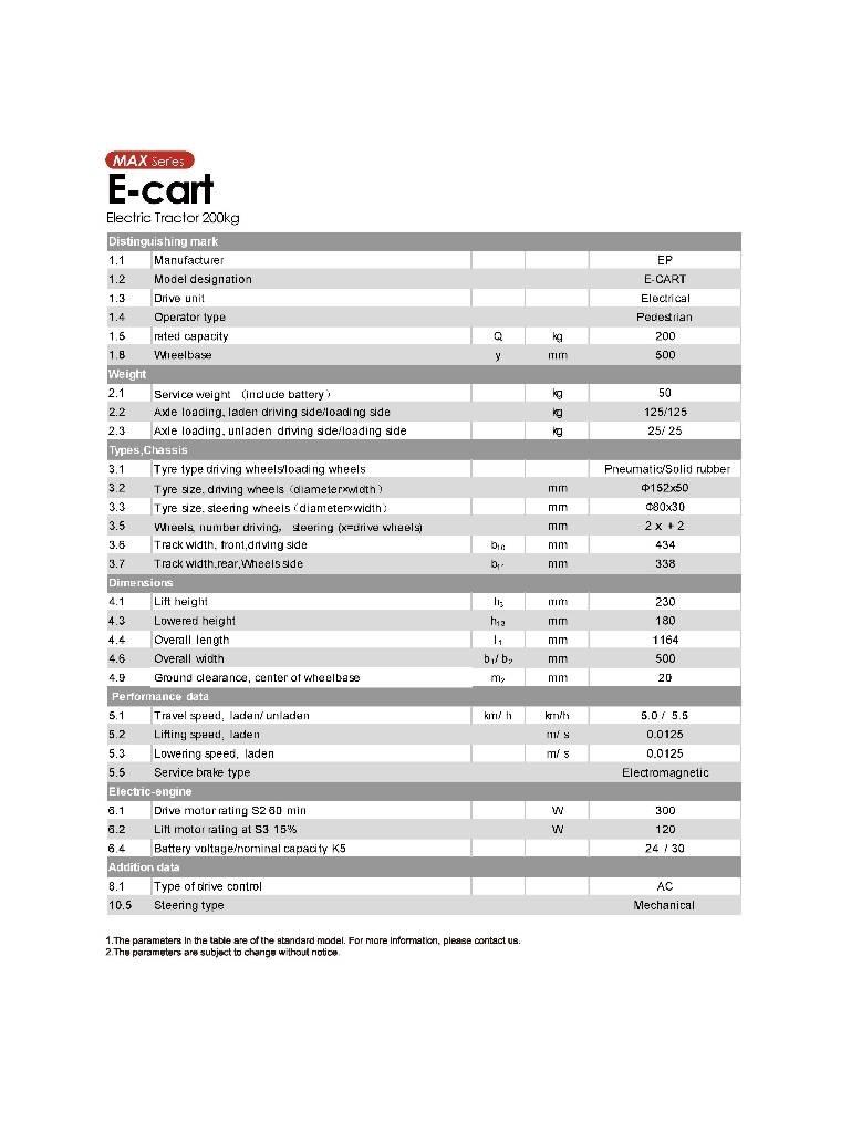 EP E-Cart Тягачі колісні