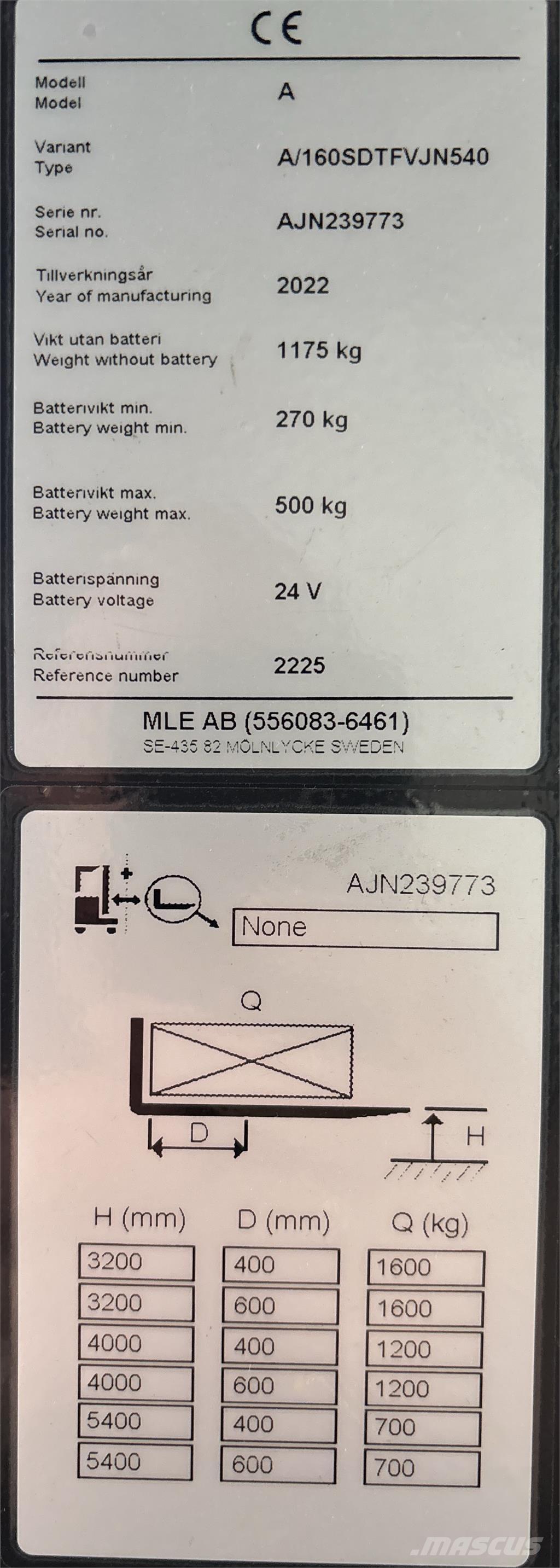 Atlet A160 Самохідні електроштабелери