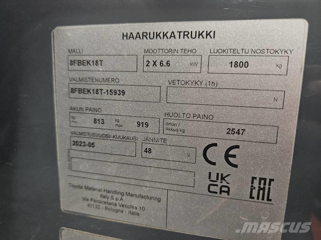 Toyota 8 FBEK 18 T Електронавантажувачі