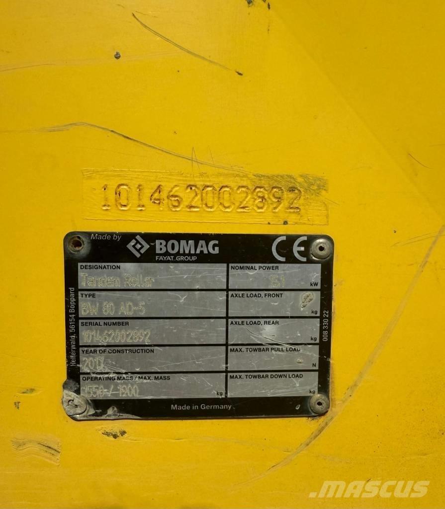 Bomag BW 80 AD-5 Котки тротуарні