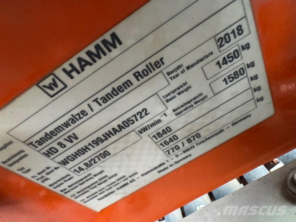Hamm HD 8 VV Котки тротуарні