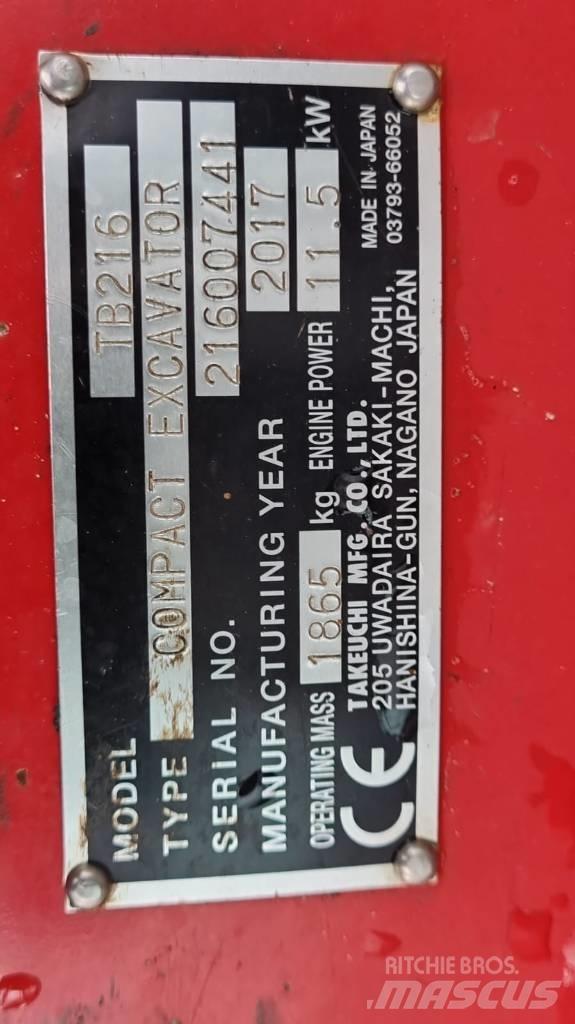 Takeuchi TB216 V4 Міні-екскаватори < 7т