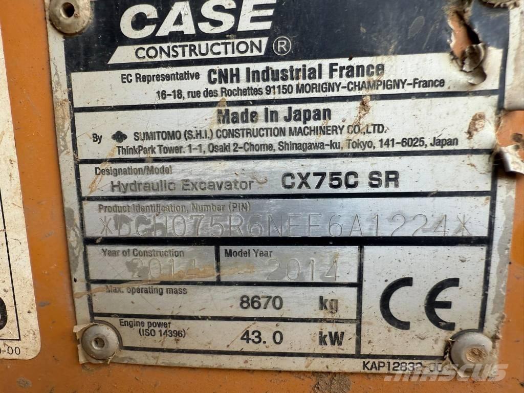 CASE CX 75 C SR Середні екскаватори 7т. - 12т.