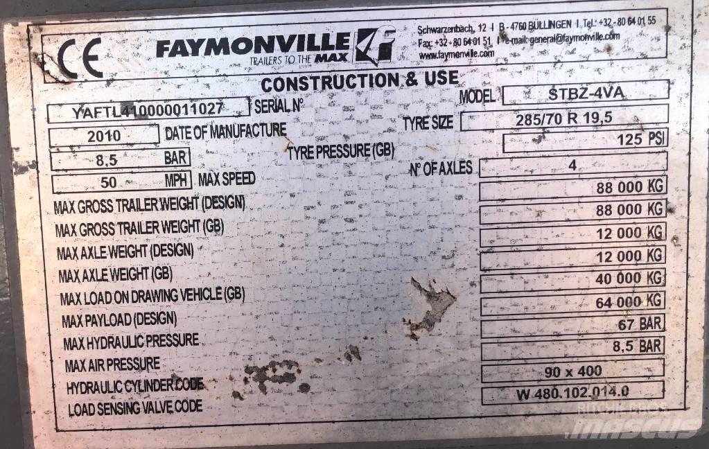 Faymonville STBZ-4VA Низькорамні причепи