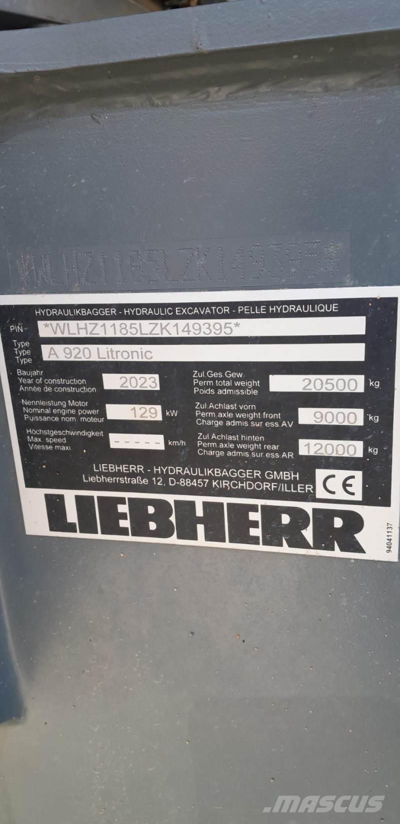 Liebherr A920 Колісні екскаватори