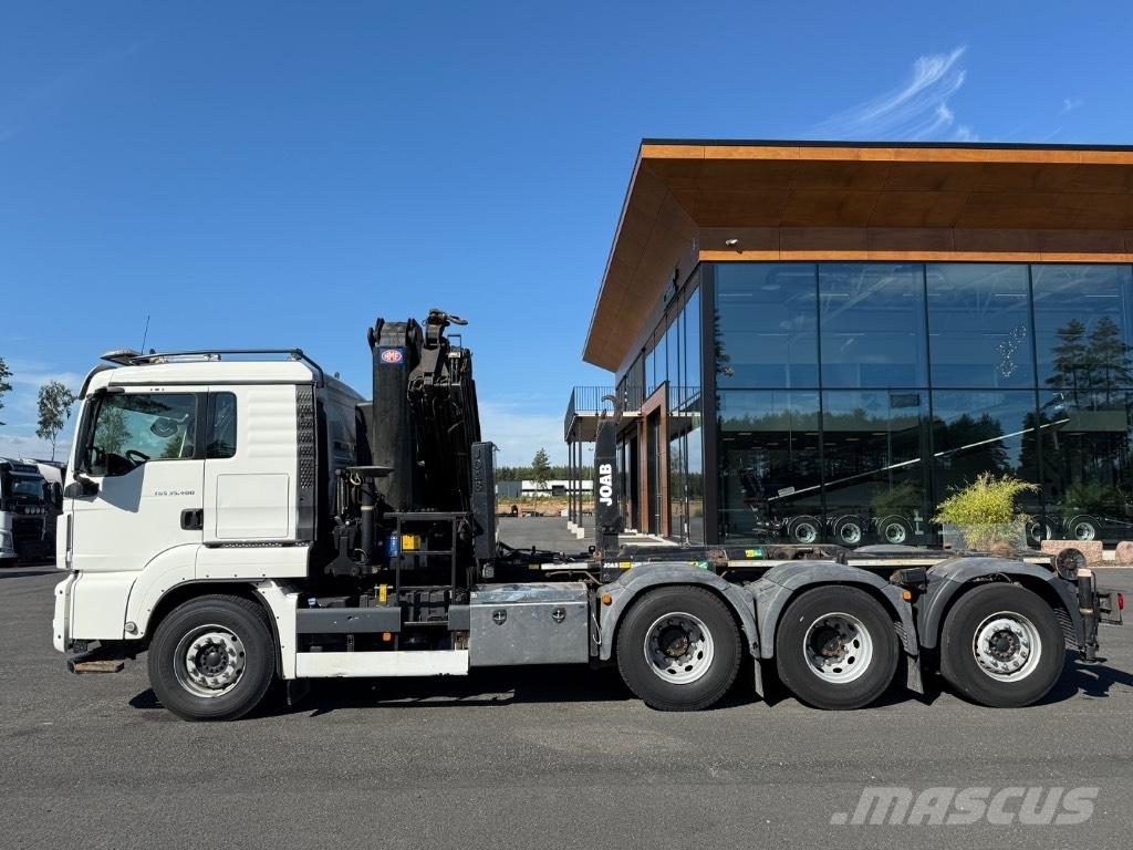 MAN Crane + hook lift Автокрани