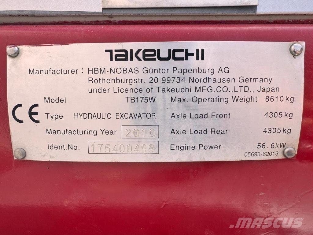 Takeuchi TB 175 W Колісні екскаватори