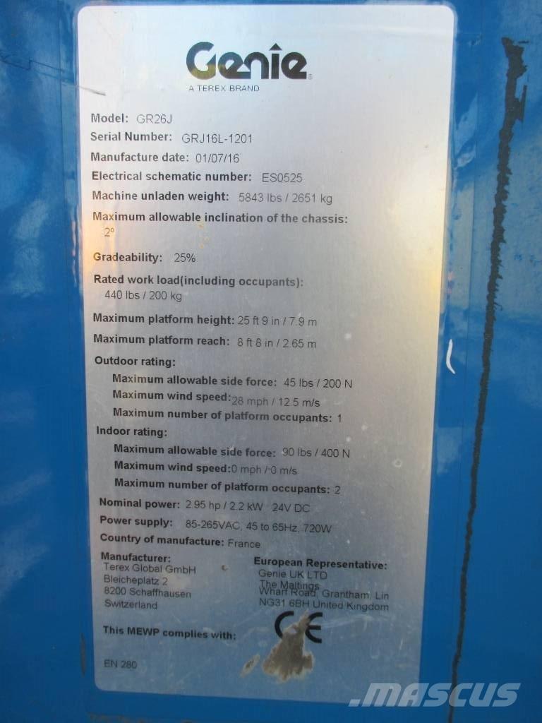 Genie GR 26 J Вертикальні щоглові підйомники