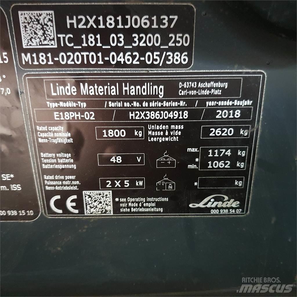 Linde E18PH Електронавантажувачі