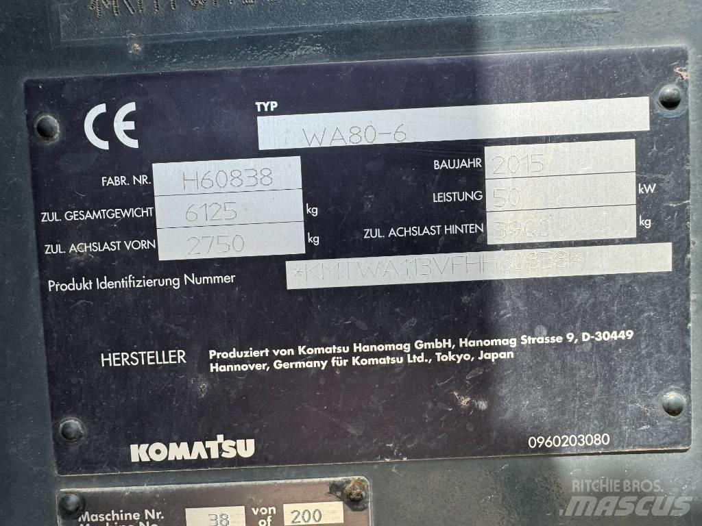 Komatsu WA80-6 Фронтальні навантажувачі