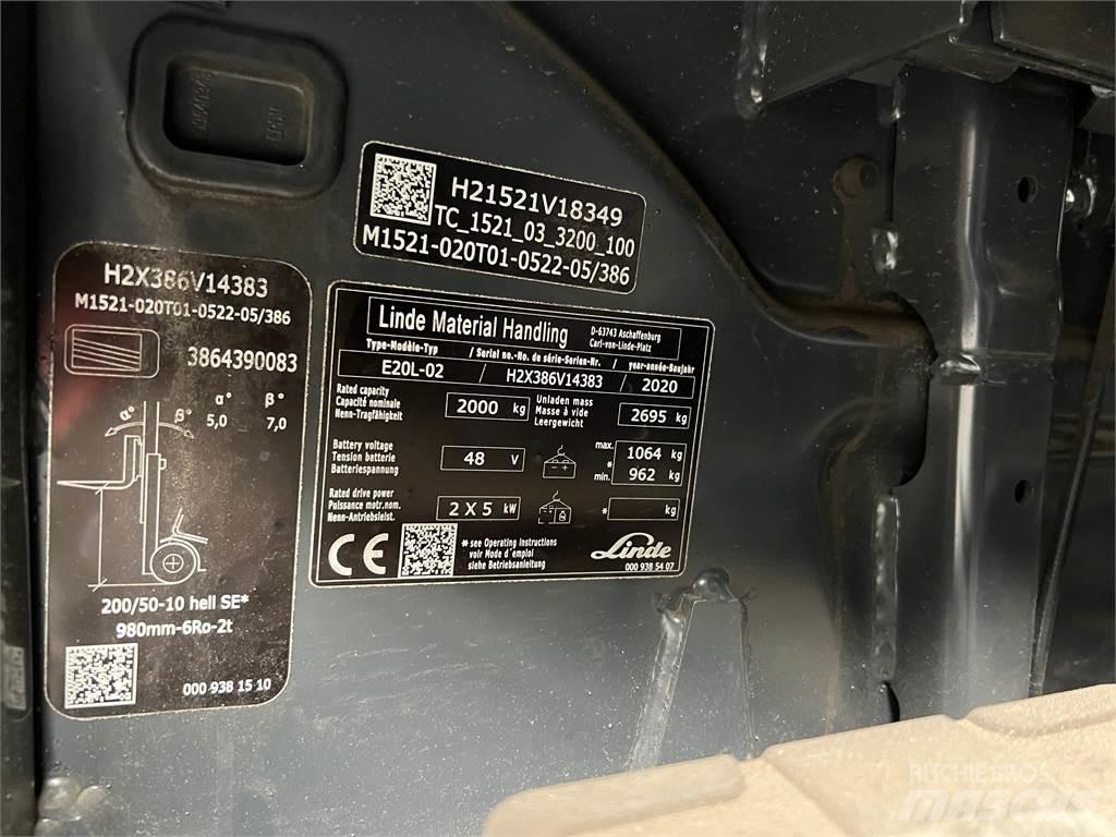 Linde E20L-02 Електронавантажувачі