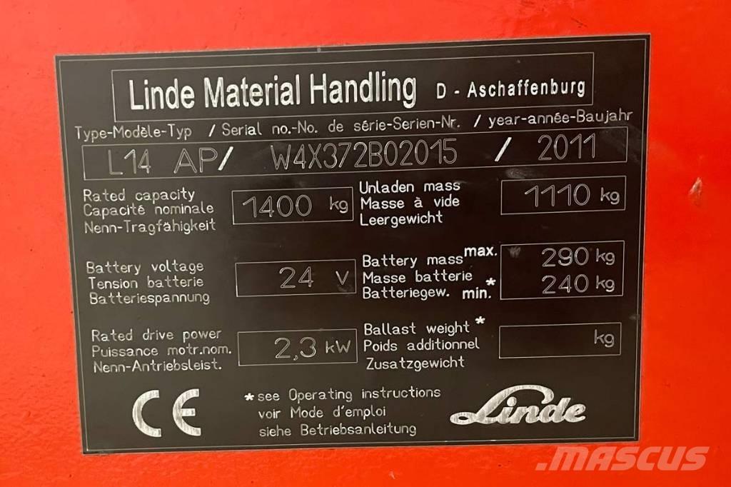 Linde L 14 Самохідні електроштабелери