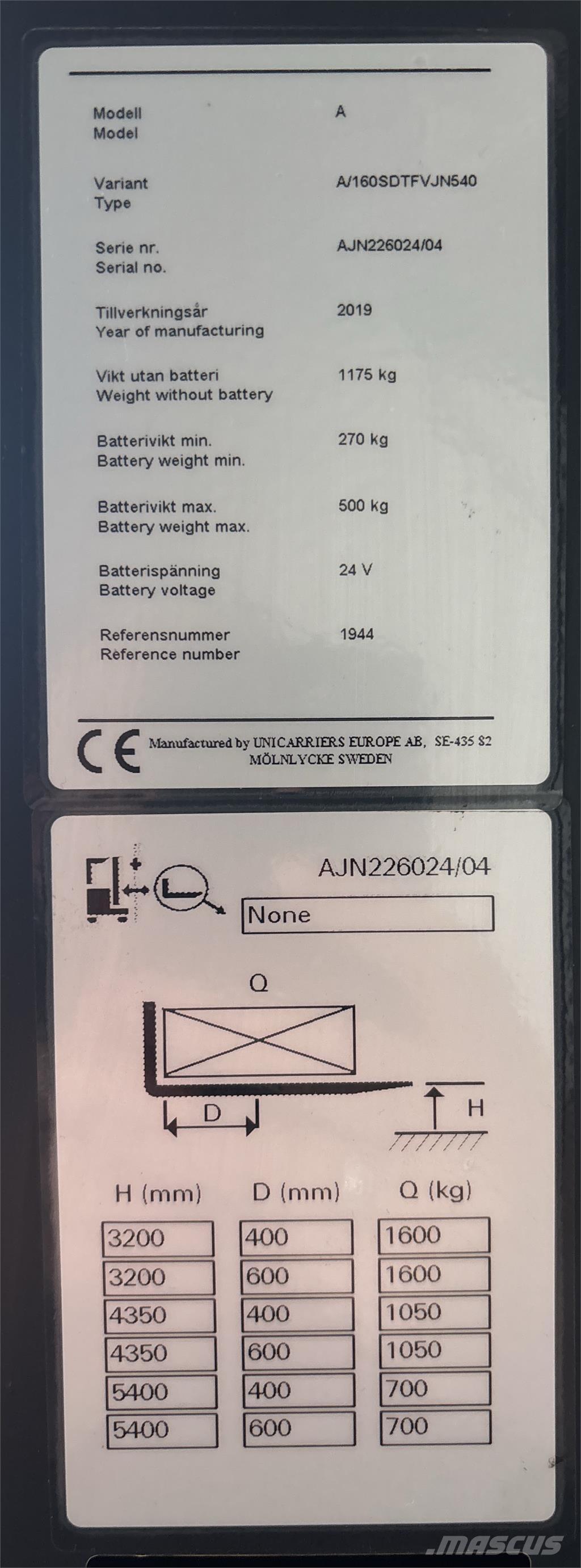 Atlet A160 Самохідні електроштабелери