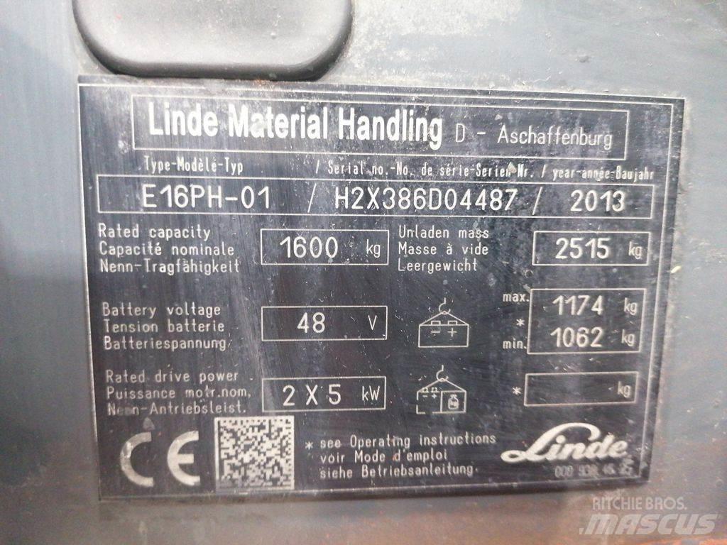 Linde E16PH-01 Електронавантажувачі
