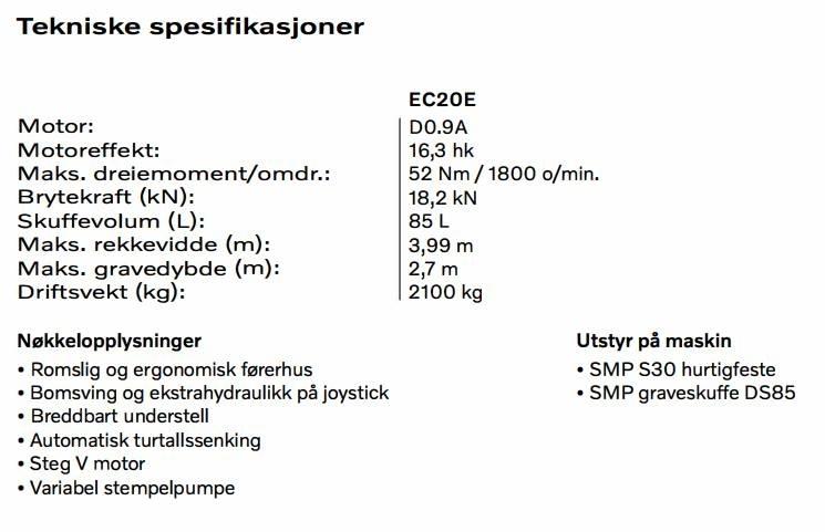 Volvo EC 20 E Міні-екскаватори < 7т