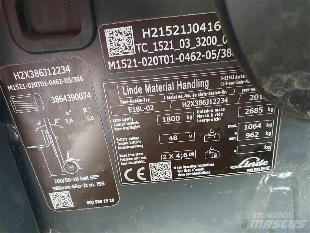 Linde E18L Електронавантажувачі