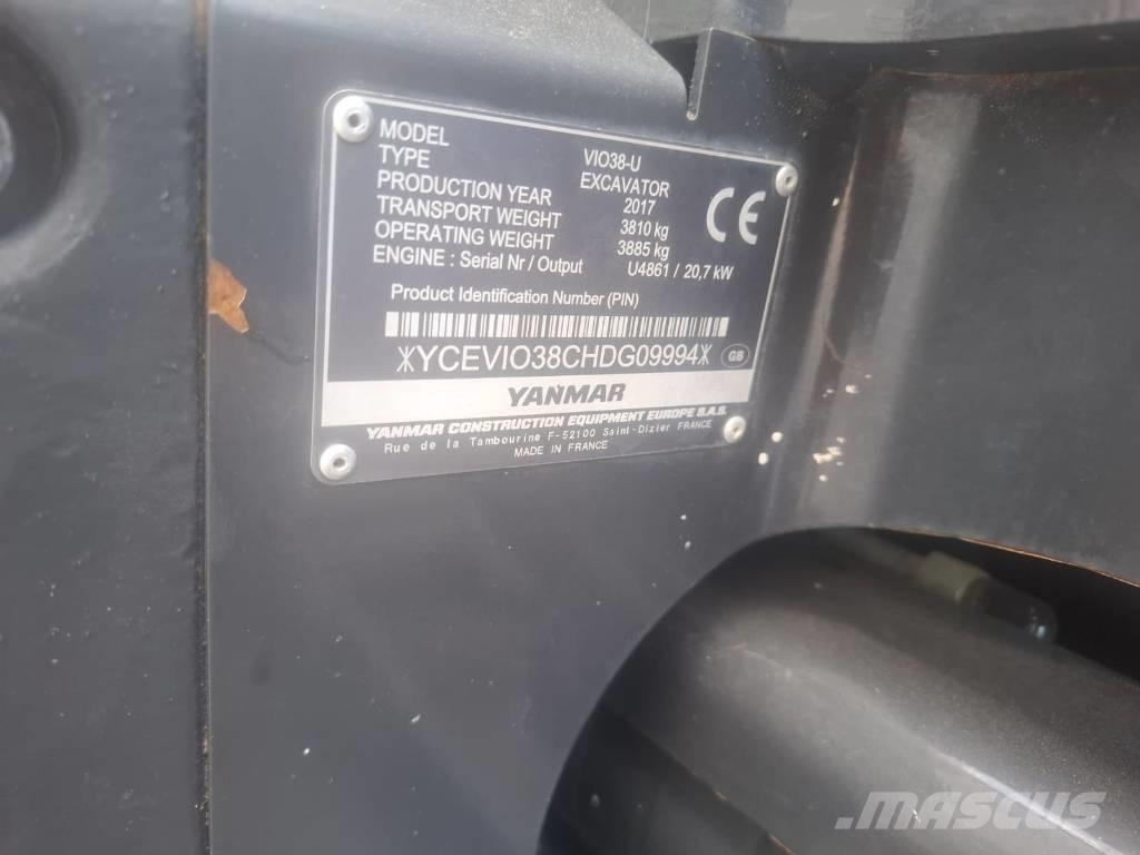 Yanmar Vio 38-U Міні-екскаватори < 7т