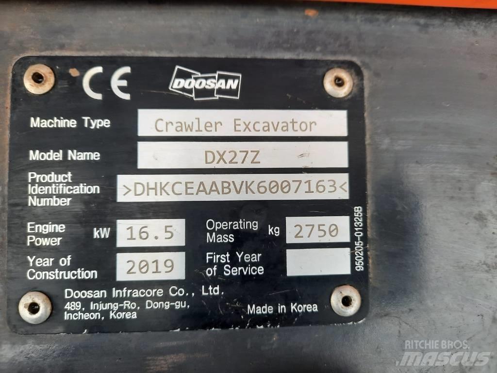 Doosan DX 27 Z Міні-екскаватори < 7т