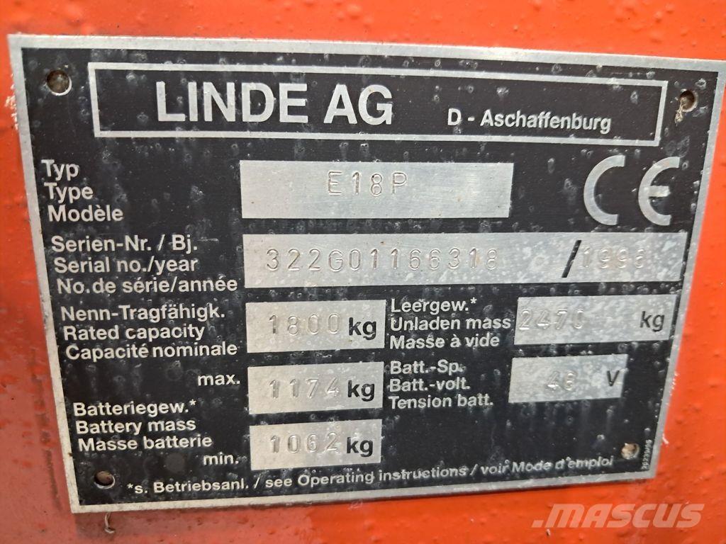 Linde E18P Електронавантажувачі