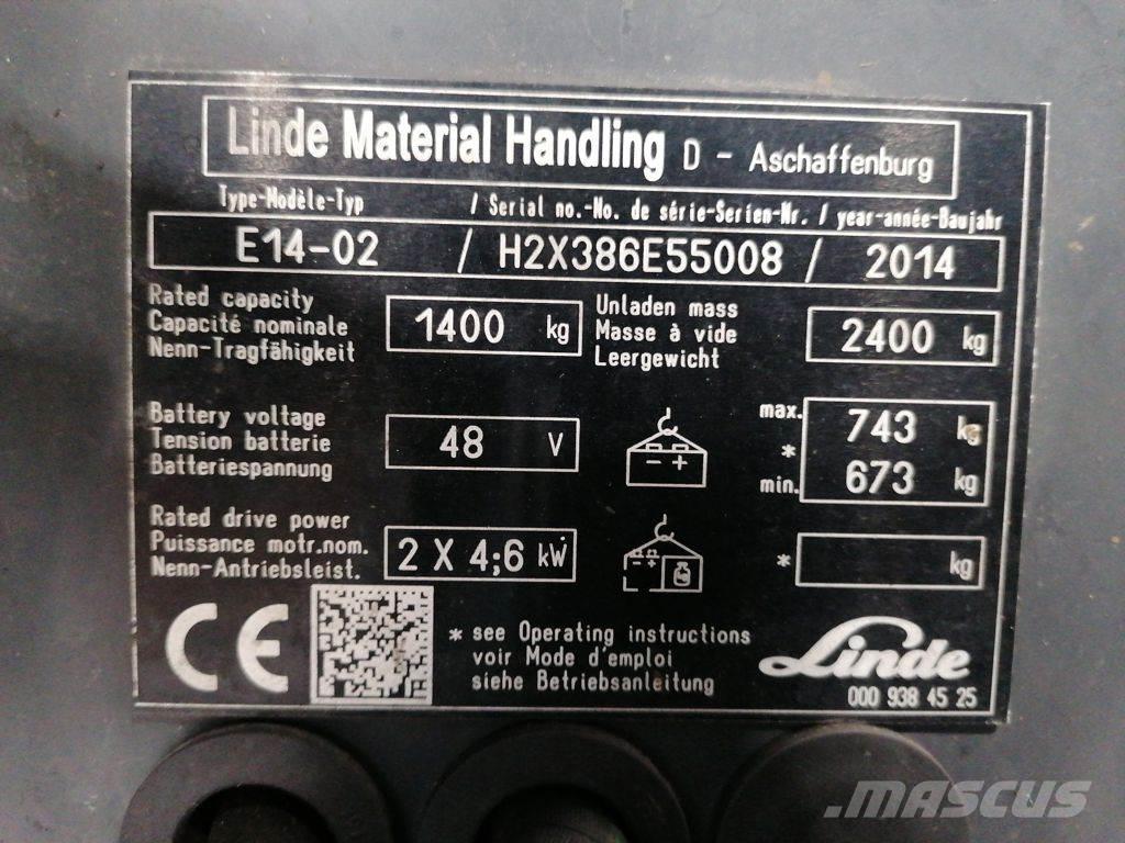 Linde E14-02 Електронавантажувачі