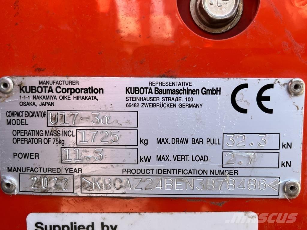 Kubota U 17-3 Міні-екскаватори < 7т