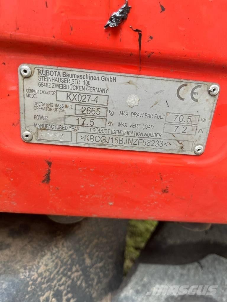 Kubota KX 027-4 Міні-екскаватори < 7т