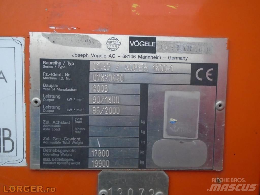 Vögele Super 1600 Асфальтовкладачі