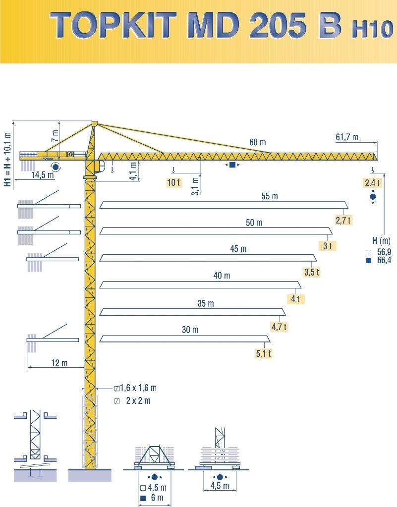 Potain MD 205 B H10 Баштові крани