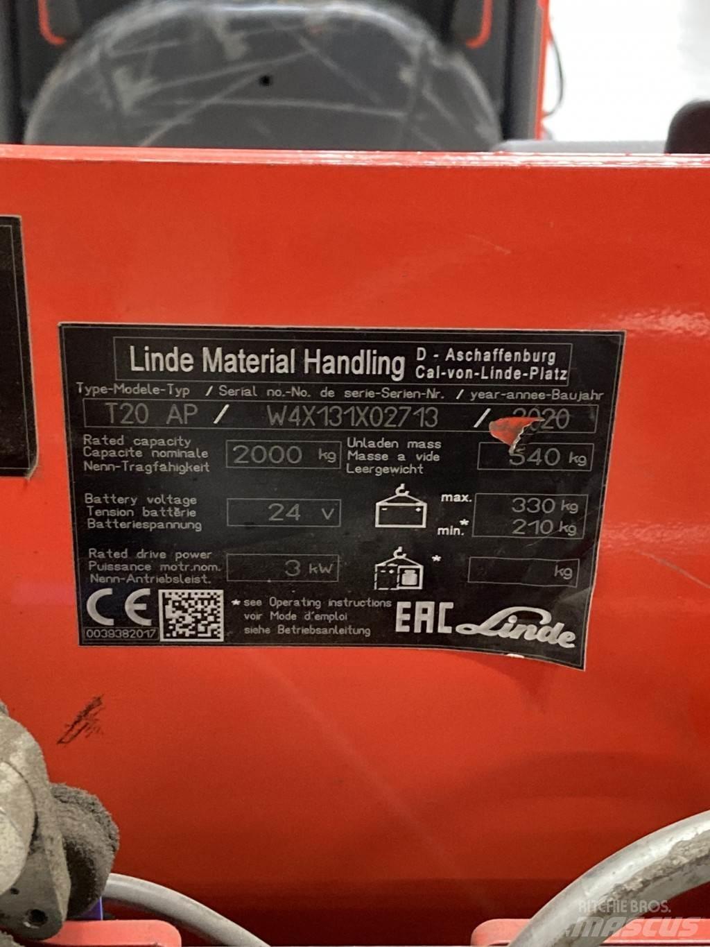 Linde T20AP kurz Штабелери