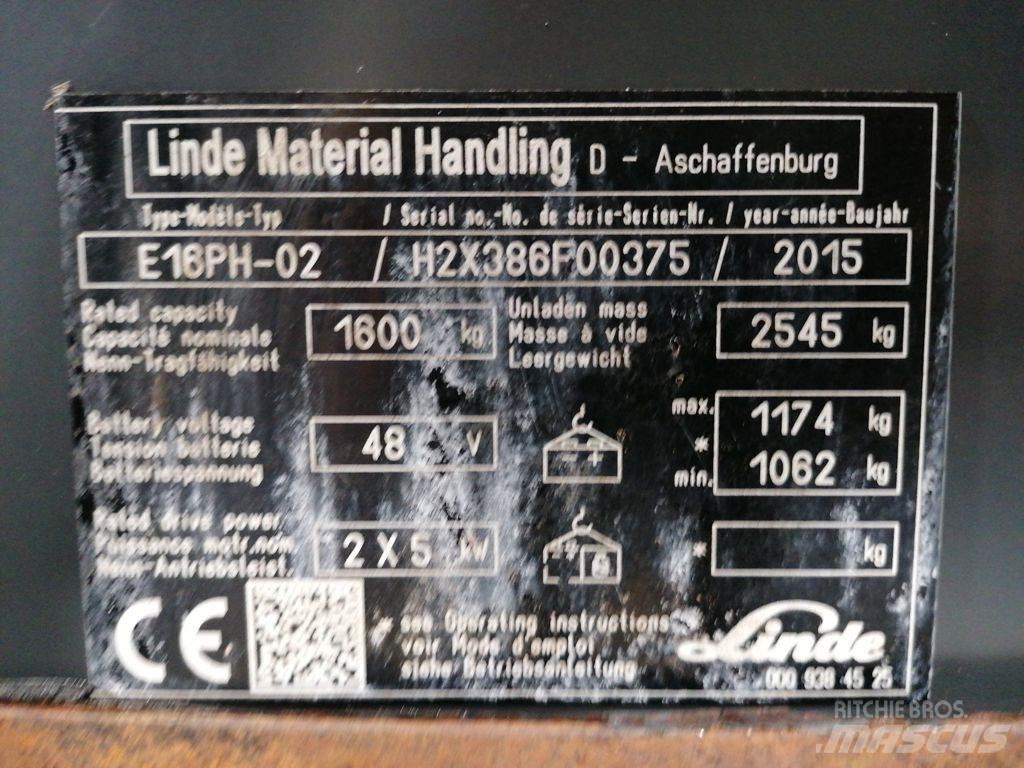 Linde E16PH-02 Електронавантажувачі