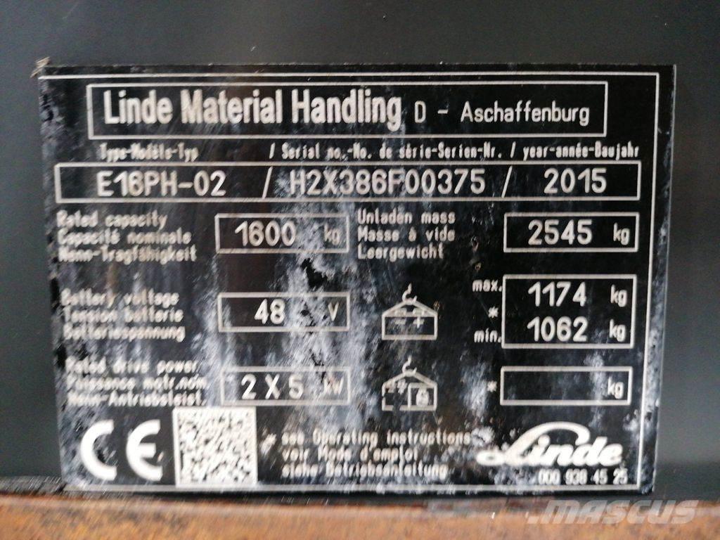 Linde E16PH-02 Електронавантажувачі