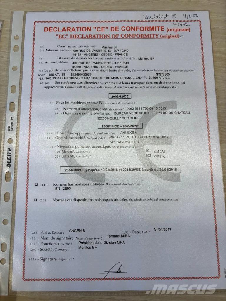 Manitou 160 ATJ Телескопічні підйомники