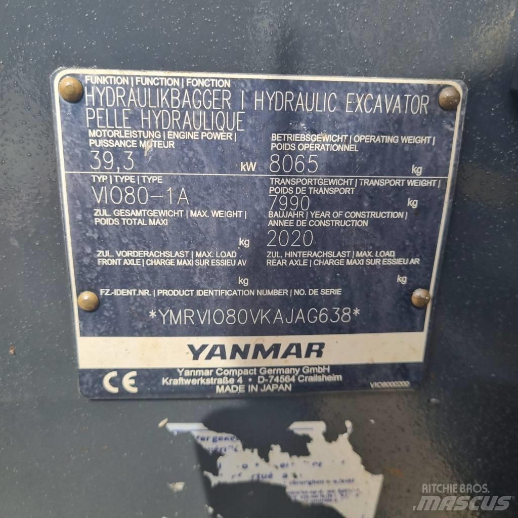 Yanmar Vio 80-1A Середні екскаватори 7т. - 12т.